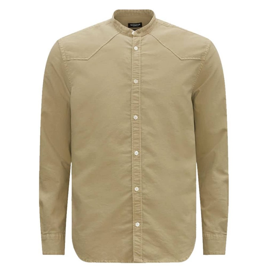 Herren Dondup MEN Skjorter | Dondup - Oxford Shirt Lys Brun