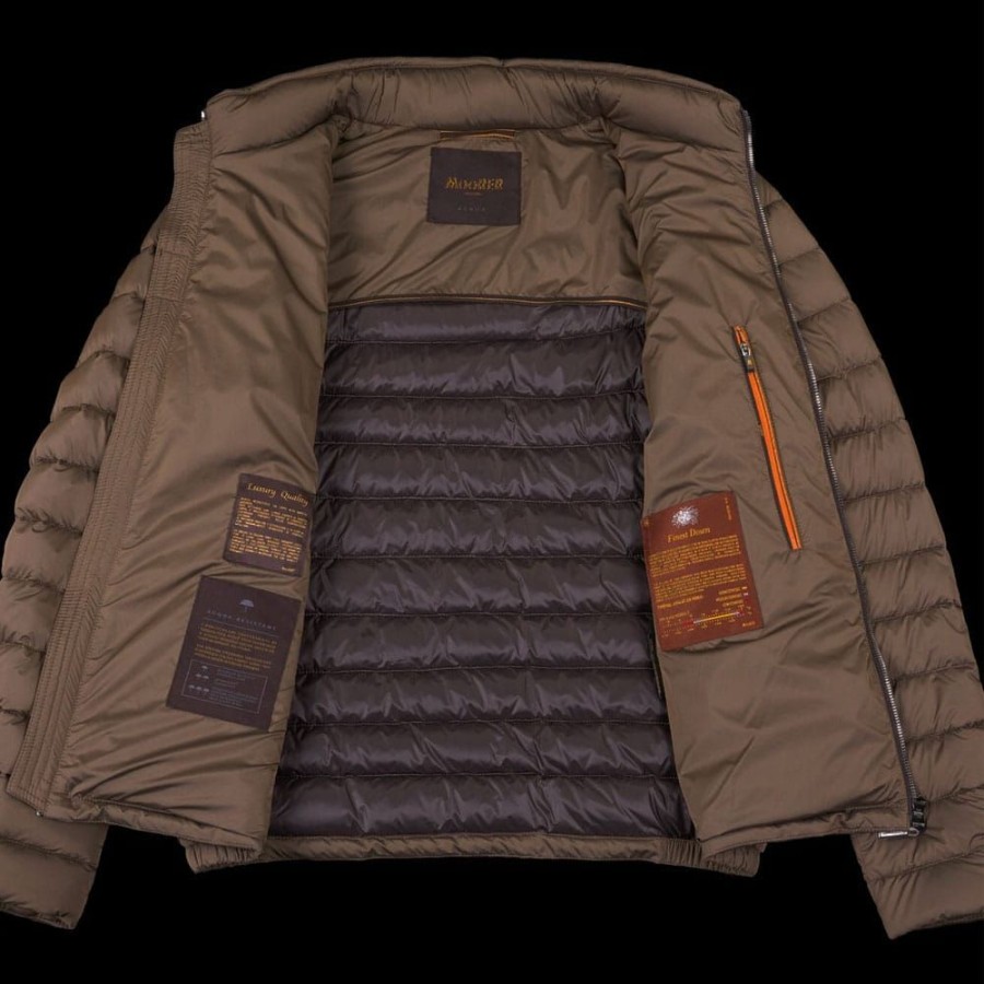 Herren MooRER Overtoj | Moorer - Alec Down Bomber Jacket Brun