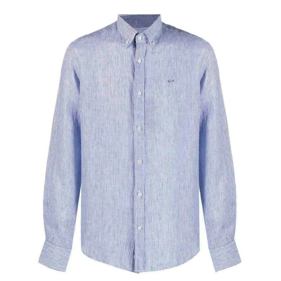 Herren Paul & Shark Skjorter | Paul & Shark - Linen Shirt Stribet