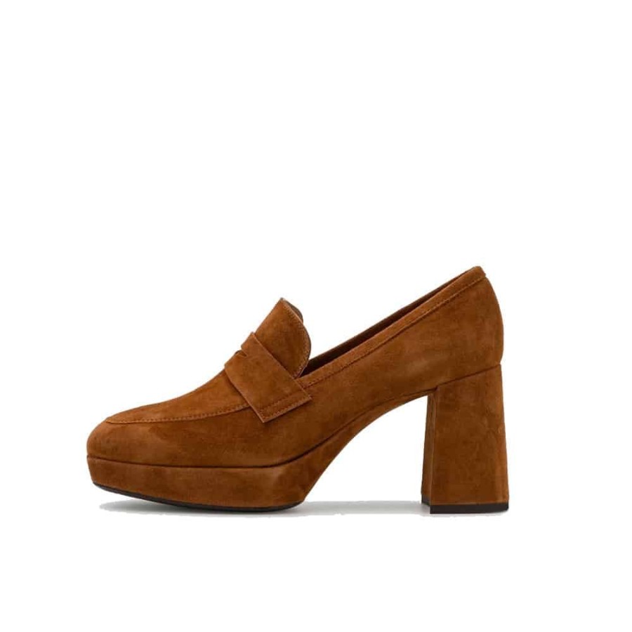 Dame Unisa Pumps | Unisa - Misale Plateau Loafers Brun