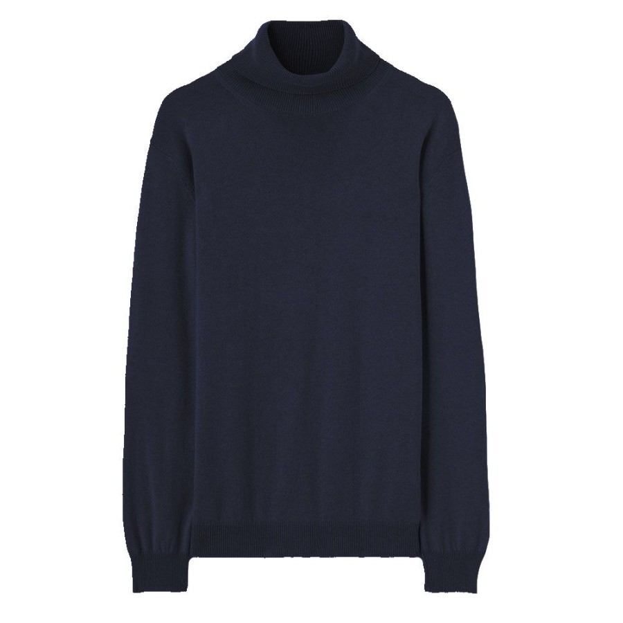 Herren Dondup MEN Strik | Dondup - Cashmere Rollneck Knit Navy