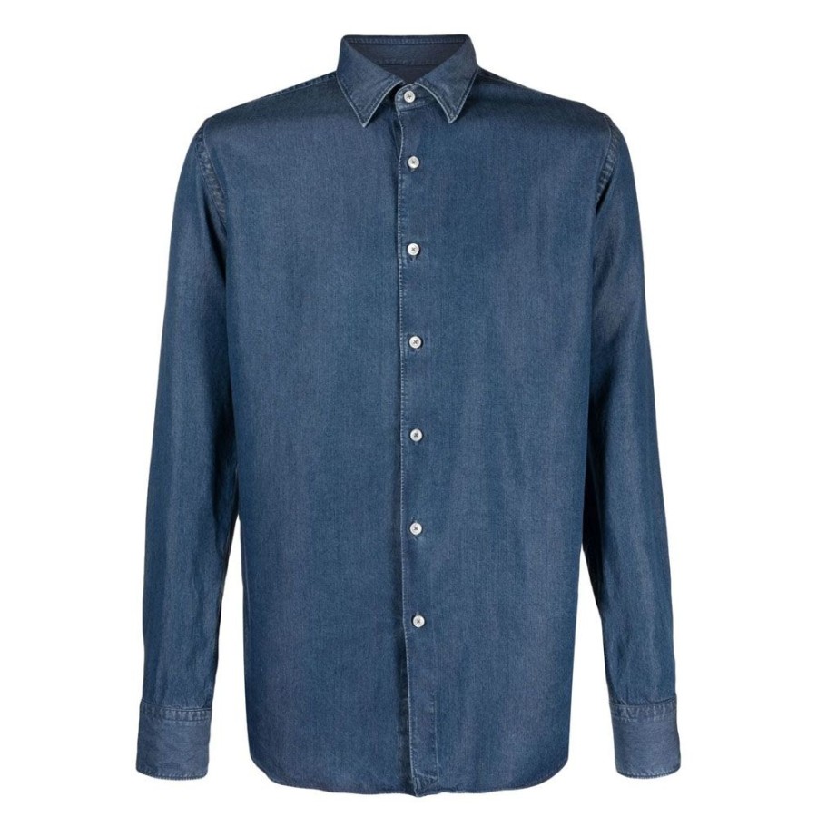 Herren Xacus MEN Skjorter | Xacus Shirt Denim