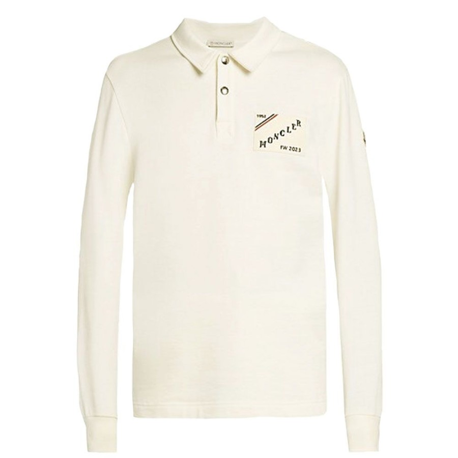 Herren MONCLER HERRE Polo | Moncler - Rugby Polo Off White