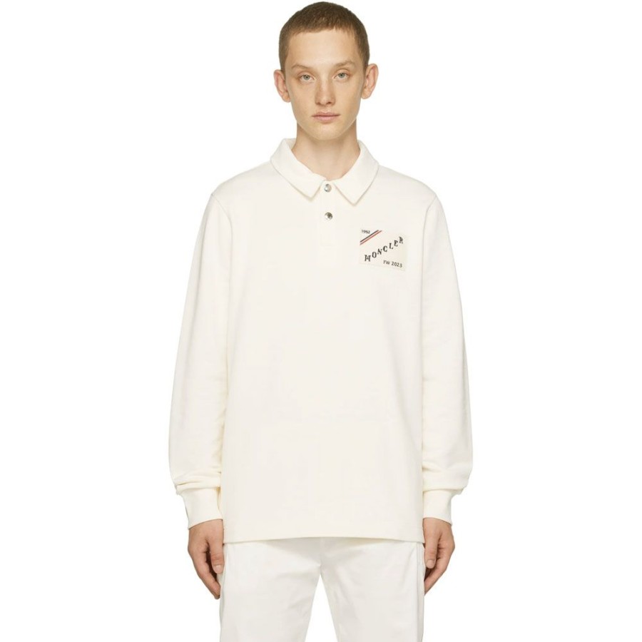 Herren MONCLER HERRE Polo | Moncler - Rugby Polo Off White