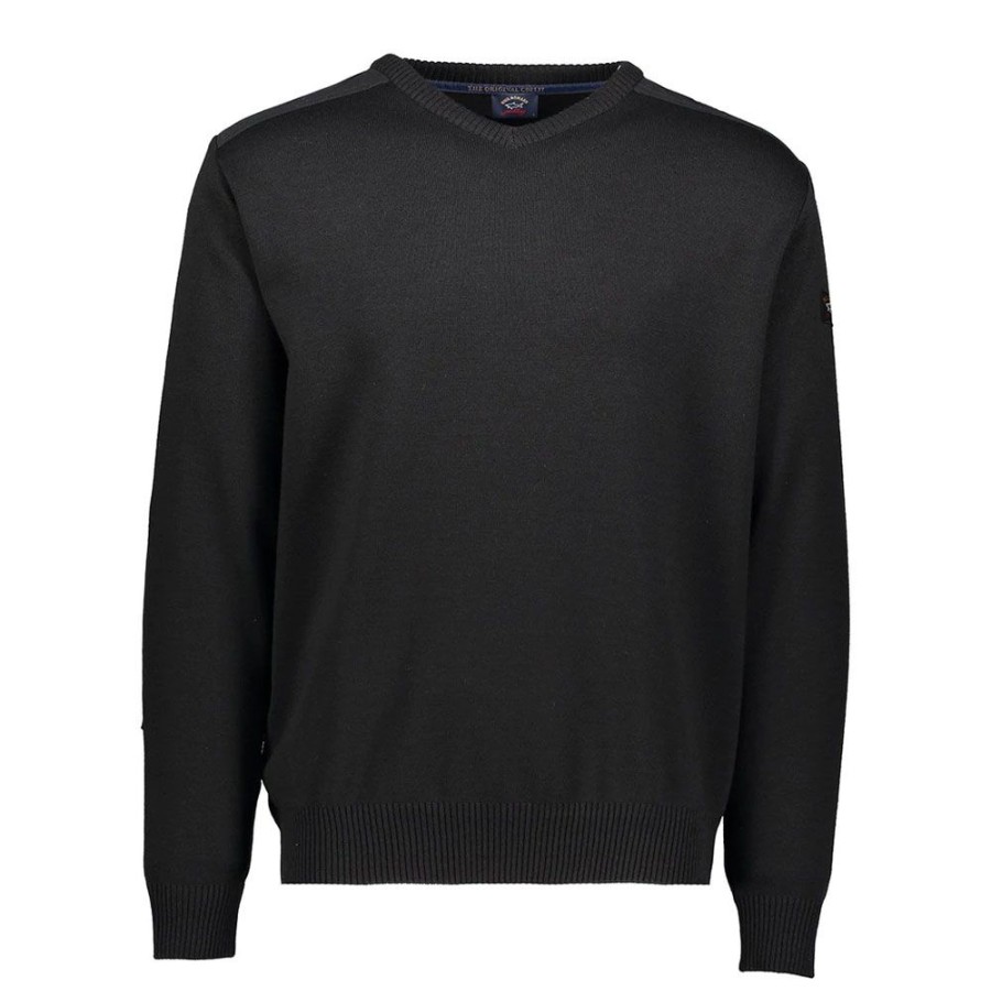 Herren Paul & Shark Strik | Paul & Shark - V-Neck Knit Sort