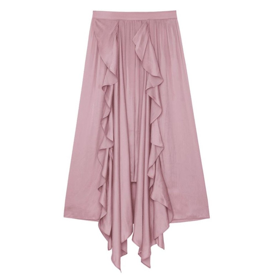 Dame ZADIG & VOLTAIRE Nederdele | Zadig & Voltaire - Jeb Satin Skirt Rosa