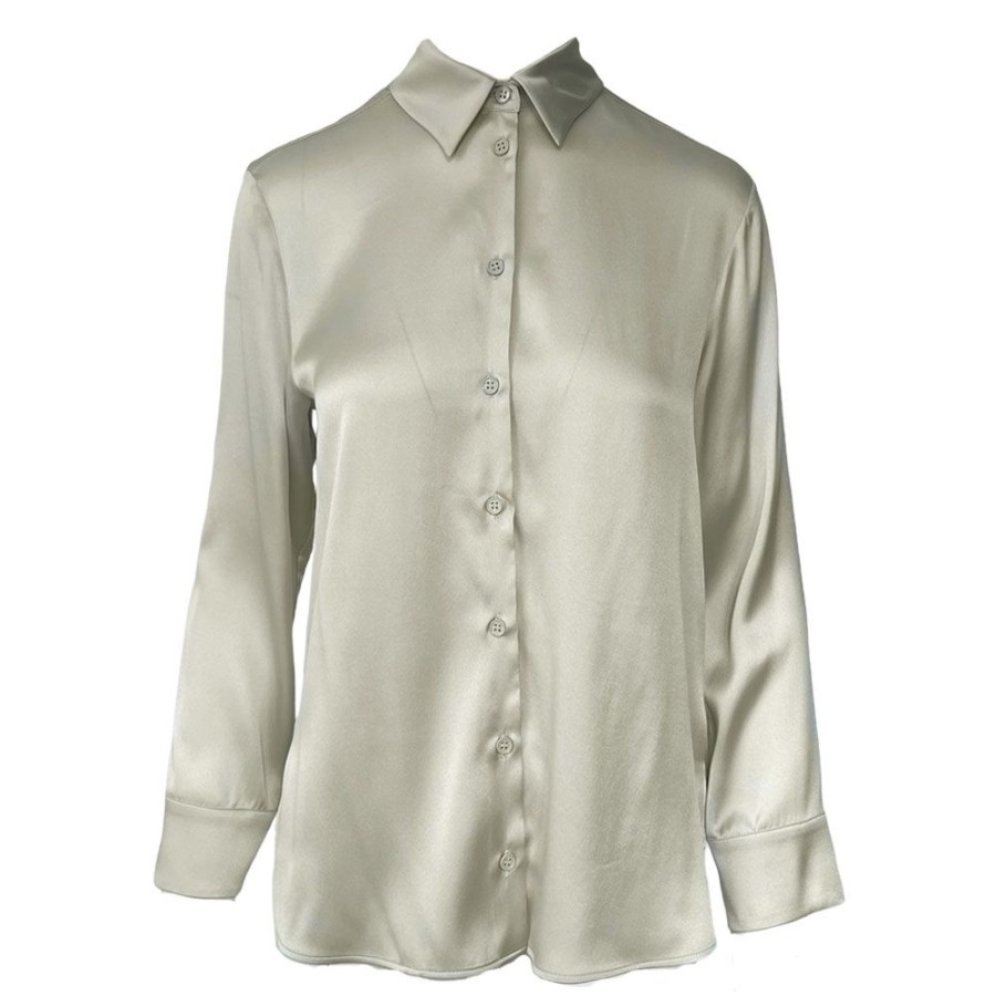 Dame MaxMara Leisure Skjorter | Maxmara Leisure - Ofridi Silk Shirt Solv