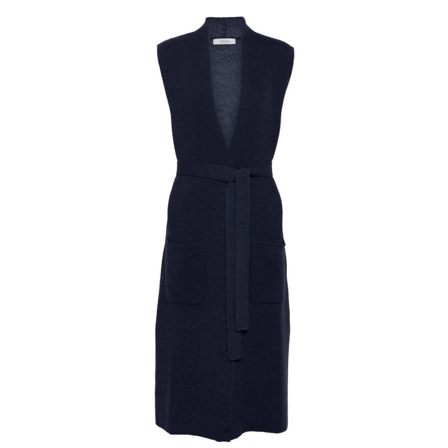 Dame MaxMara Leisure Strik | Maxmara Leisure - Mirca Belted Waistcoat Navy