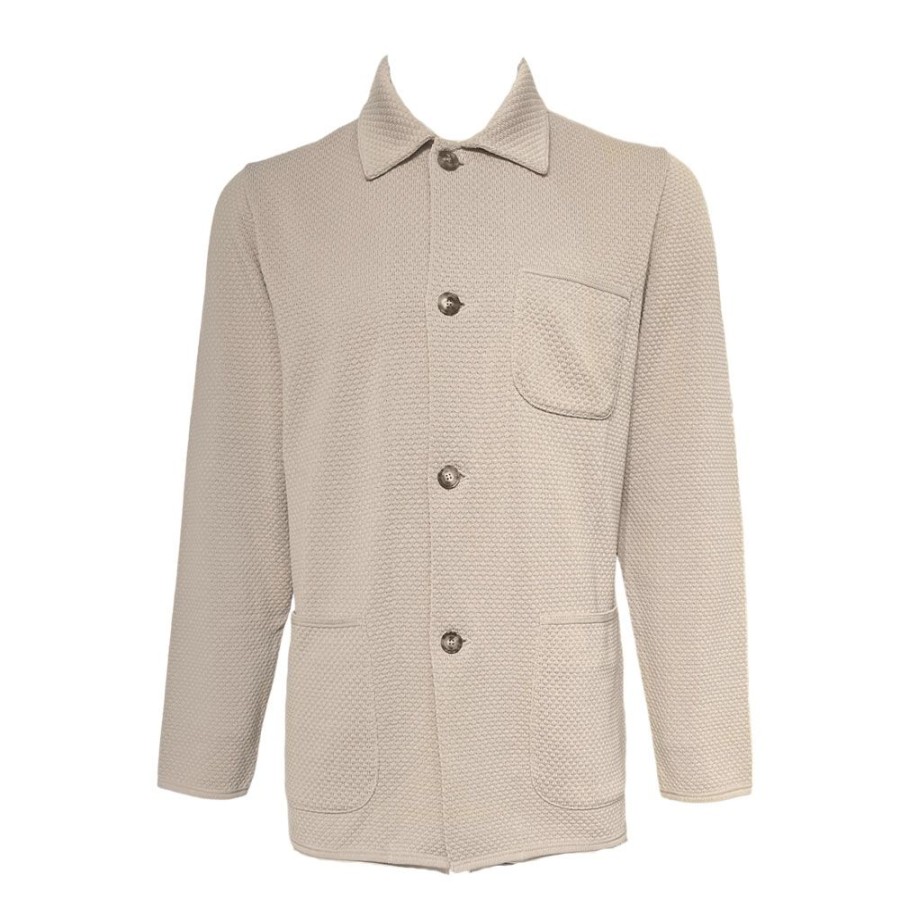 Herren LARDINI Cardigan | Lardini - Cardigan Beige