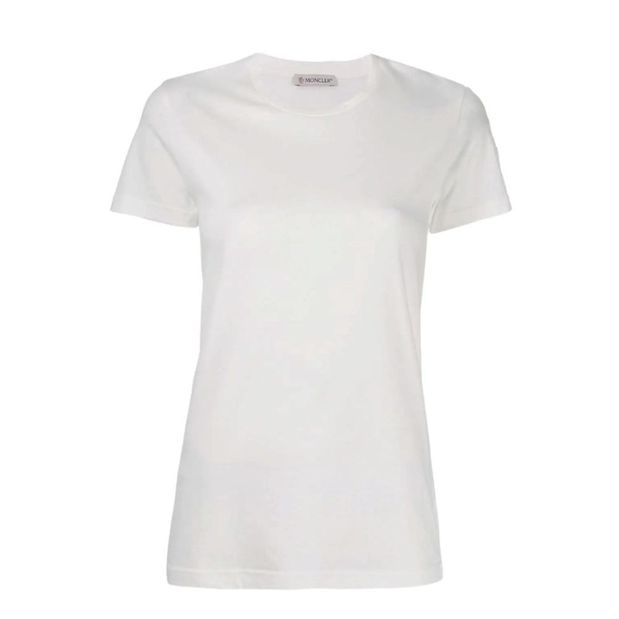 Dame MONCLER DAME T-Shirts | Moncler U2013 T-Shirt Hvid