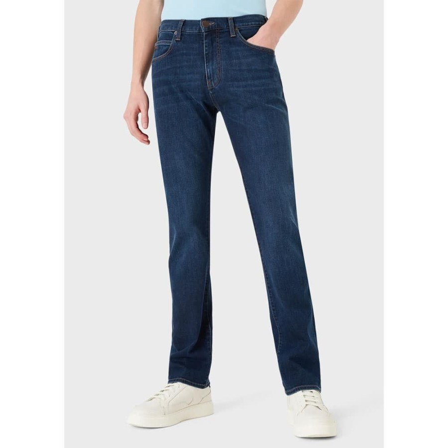 Herren Emporio Armani Herre Jeans | Emporio Armani - J45 Regular-Fit Jeans Bla