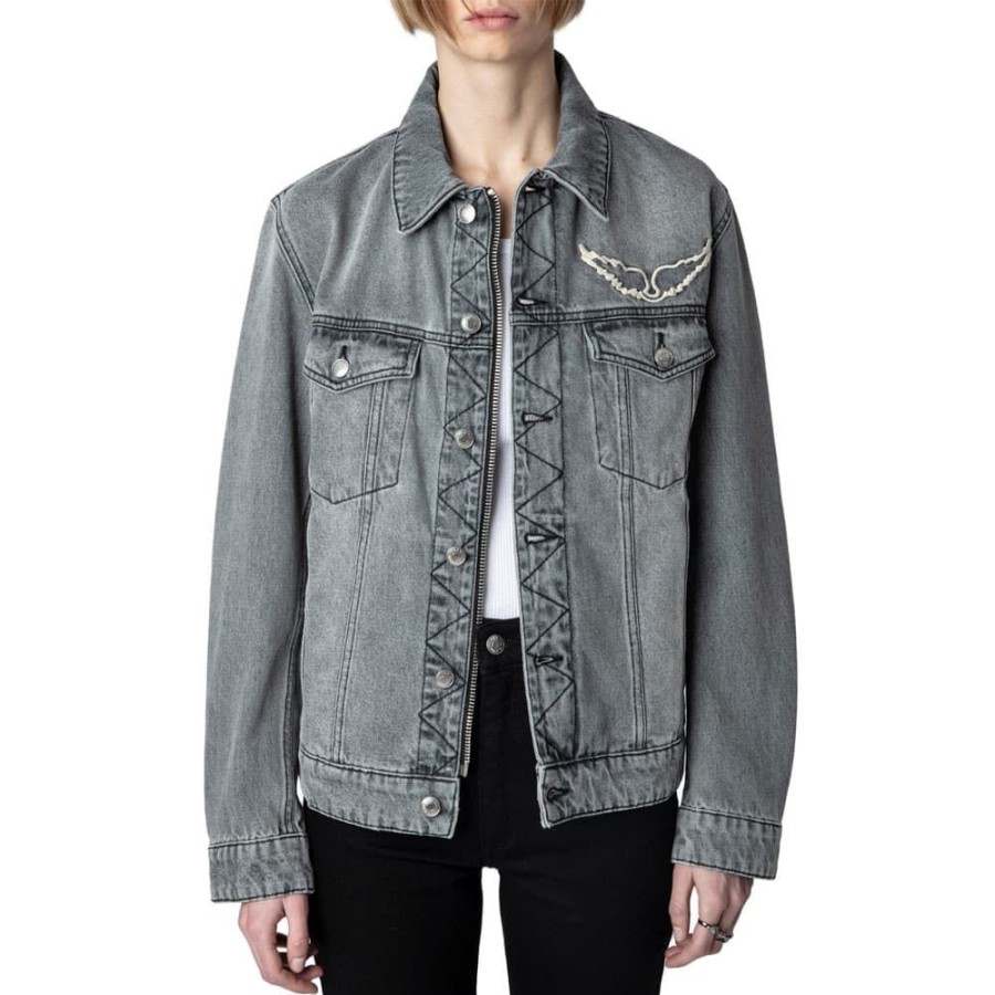 Dame ZADIG & VOLTAIRE Overtoj | Zadig & Voltaire - Kase Denim Jacket Vasket