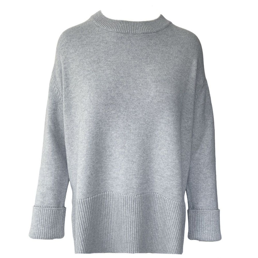 Dame Gran Sasso Strik | N Sasso - Crew Neck Pullover Gra