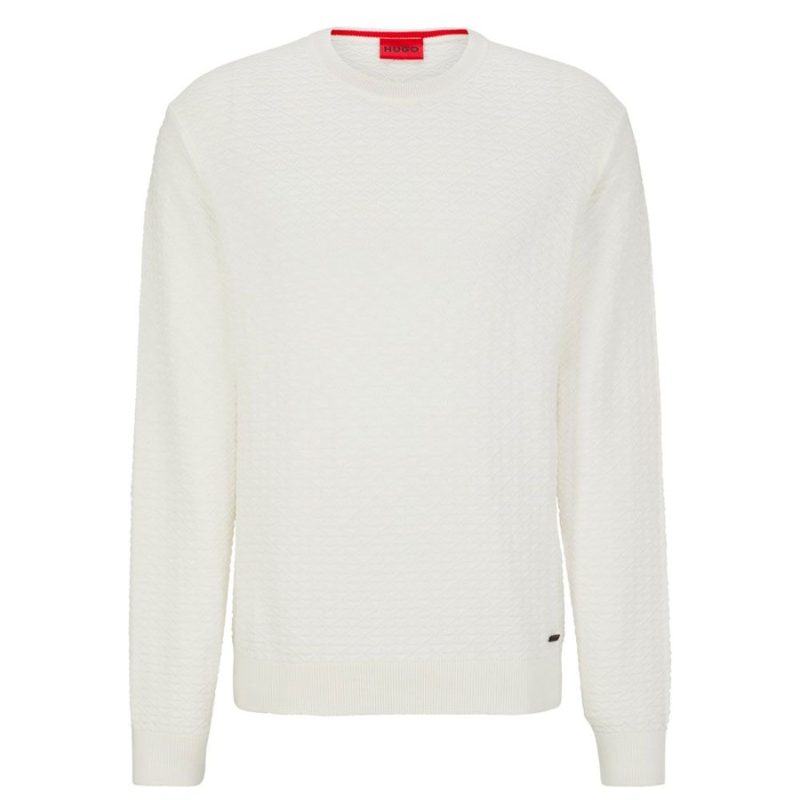 Herren HUGO Strik | Hugo - Knit Off White