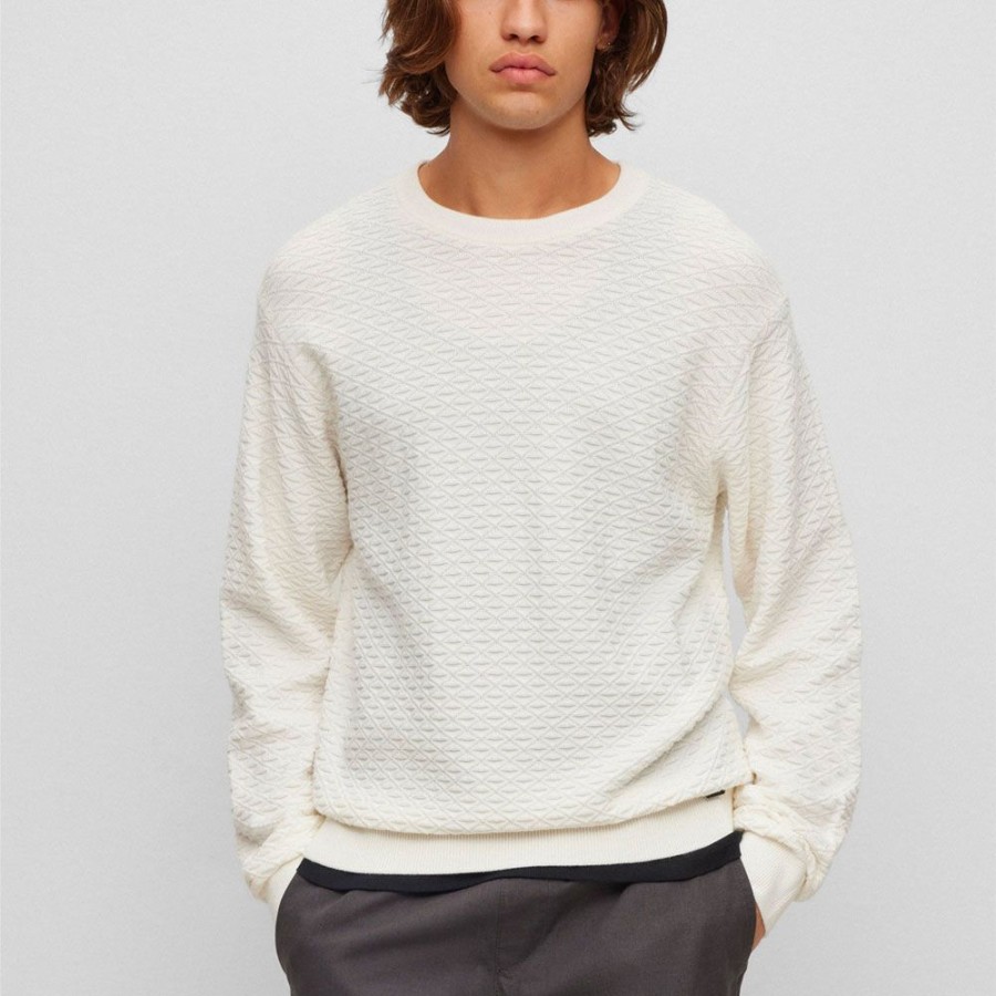 Herren HUGO Strik | Hugo - Knit Off White