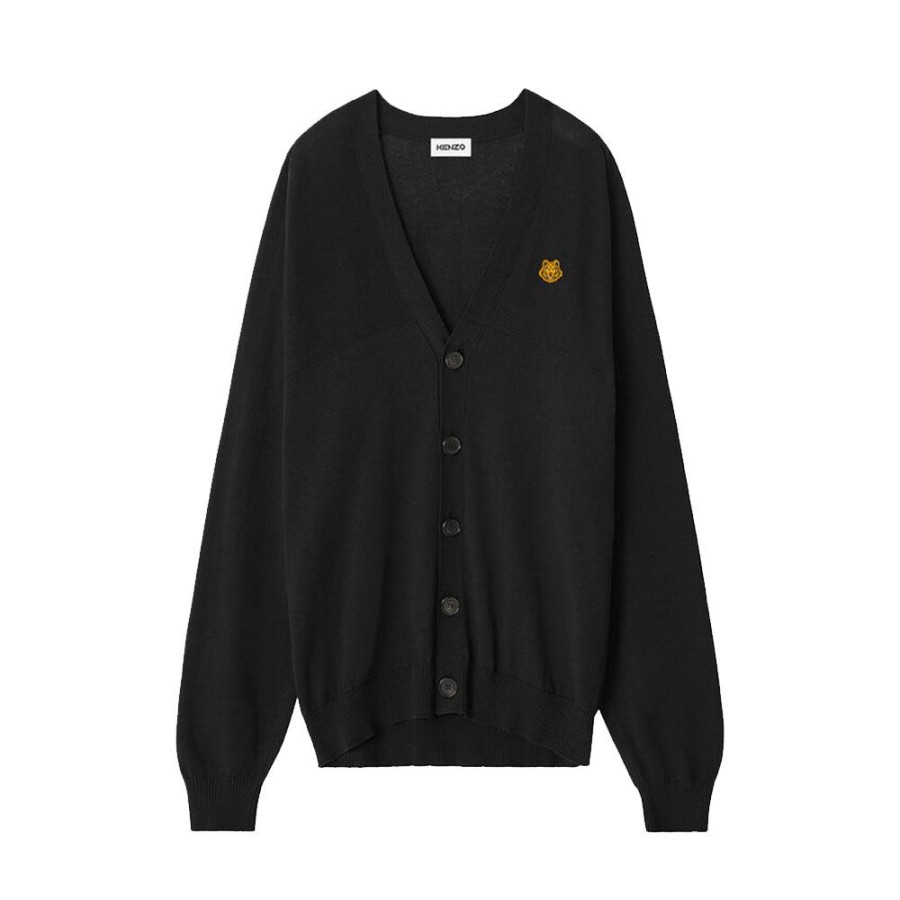 Herren Kenzo Herre Cardigan | Kenzo - Tiger Crest Cardigan Sort