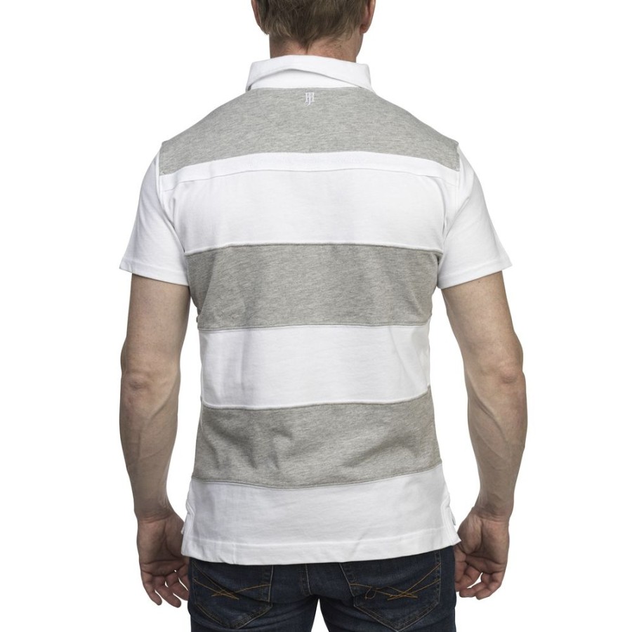 Herren Hansen&Jacob Polo | Hansen & Jacob - Striped Back Polo Hvid