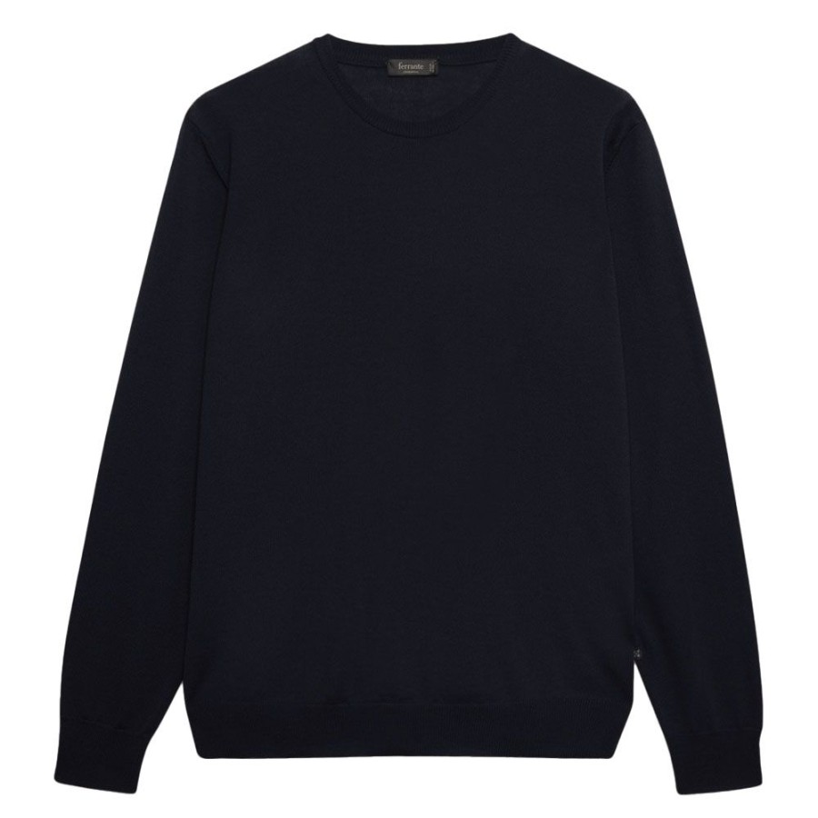 Herren Ferrante Strik | Ferrante - Pullover Knit Navy