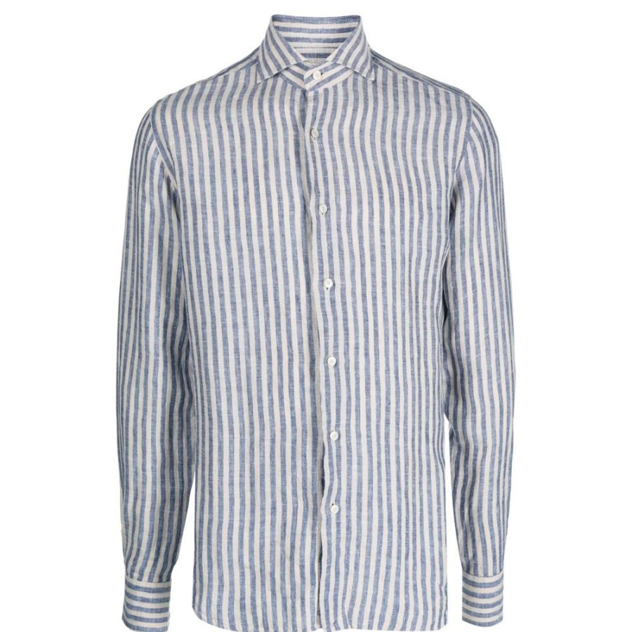 Herren Xacus MEN Skjorter | Xacus - Legacy Linen Shirt Stribet