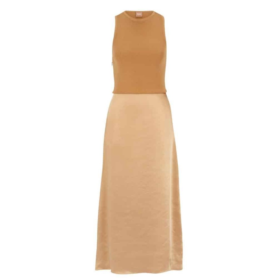 Dame BOSS WOMEN Kjoler | Boss - Flaurelia Dress Beige