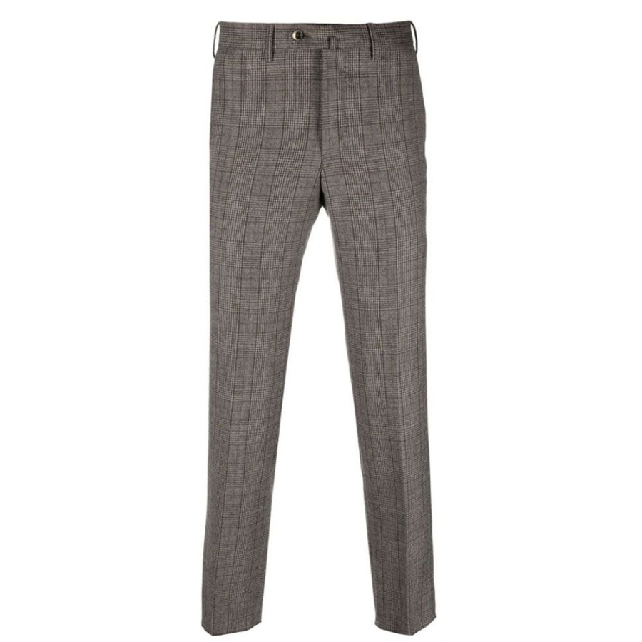 Herren PT01 Bukser | Pt Torino - Wool Pants Monstret Brun