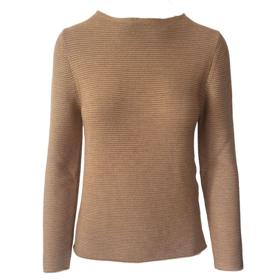 Dame Gran Sasso Strik | Gran Sasso - Crew Neck Knit Camel