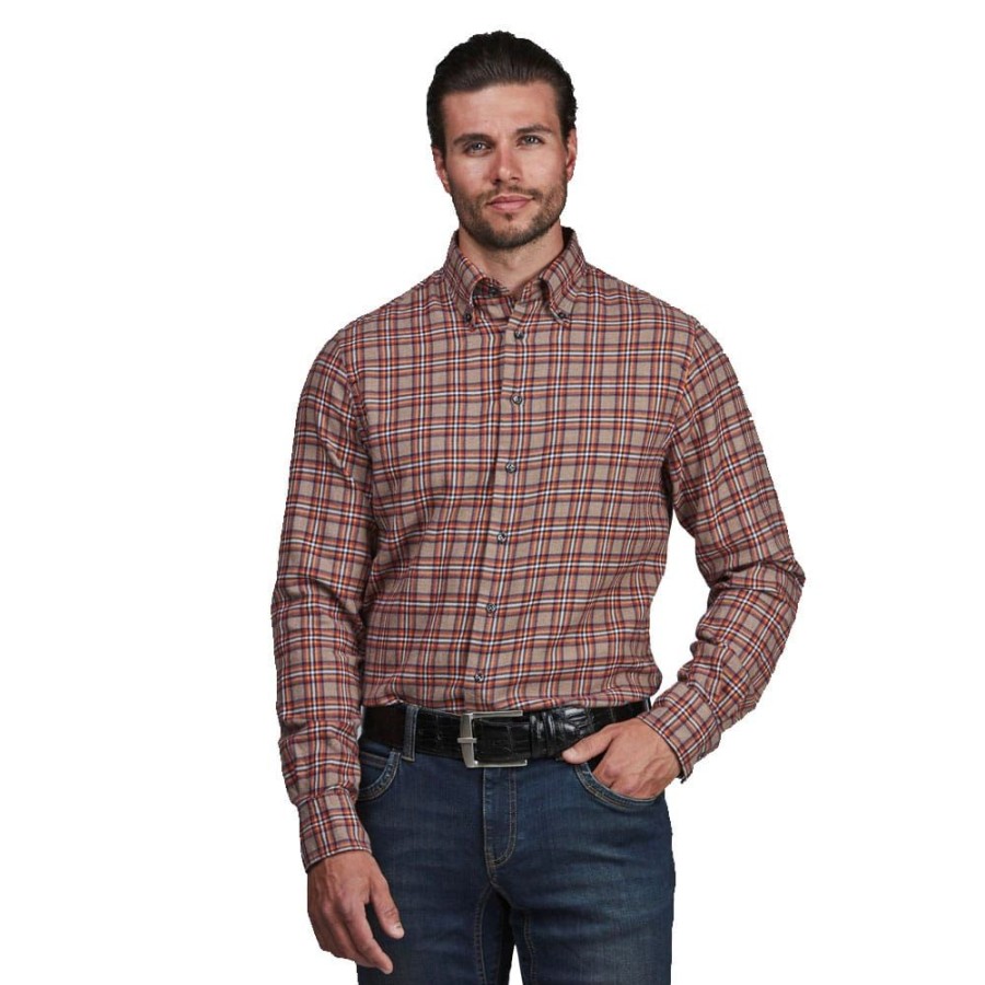 Herren Hansen&Jacob Skjorter | Hansen & Jacob - Melton Check Flannel Shirt Ternet