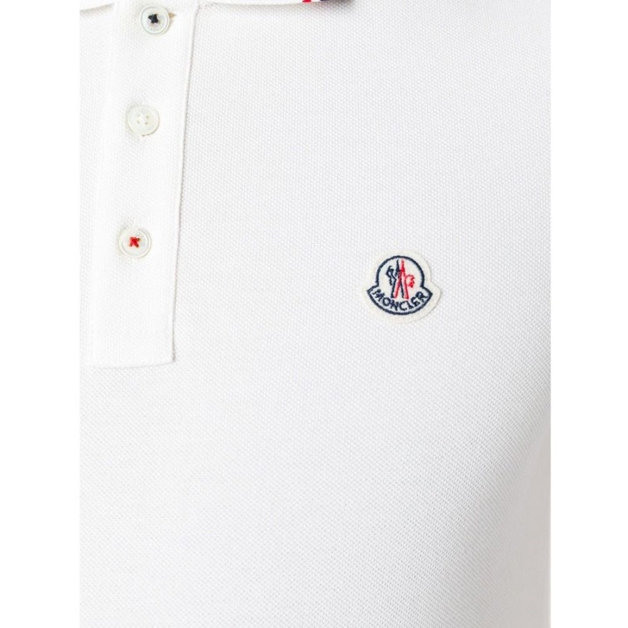 Herren MONCLER HERRE T-Shirts | Moncler - Tricolor Polo Hvid