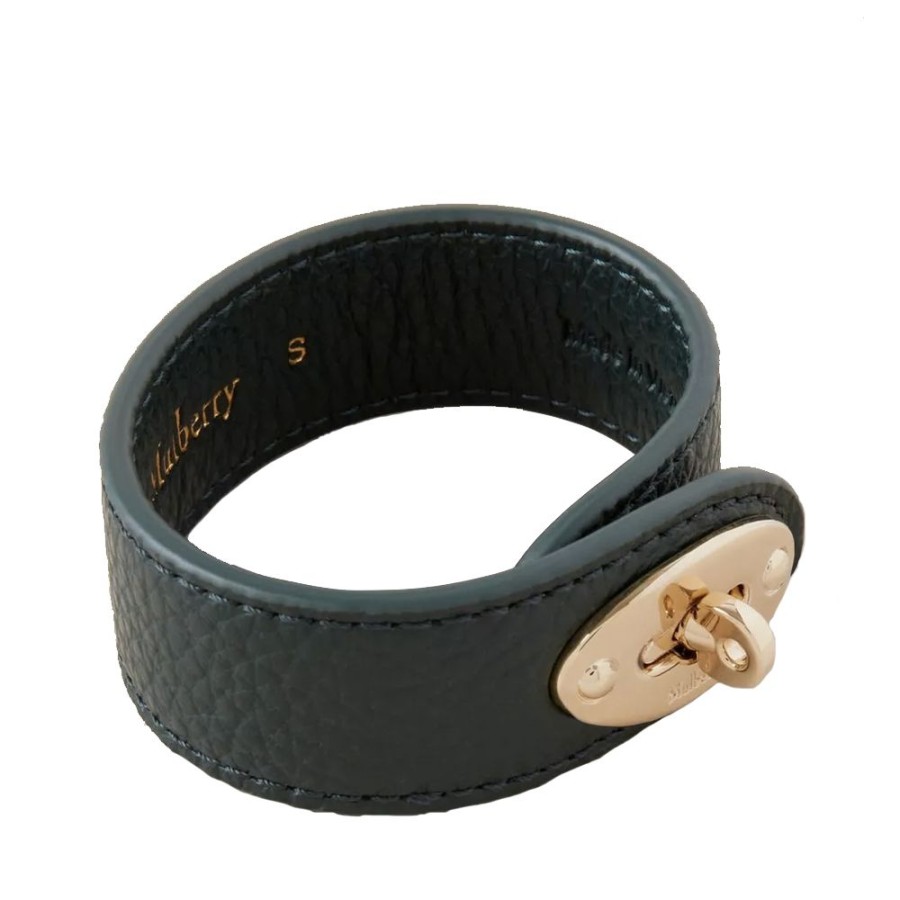 Dame Mulberry Armband | Mulberry - Bayswater Leather Bracelet, Green Mork Gron