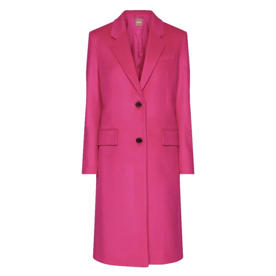 Dame BOSS Overtoj | Boss - Catara Wool Coat Pink