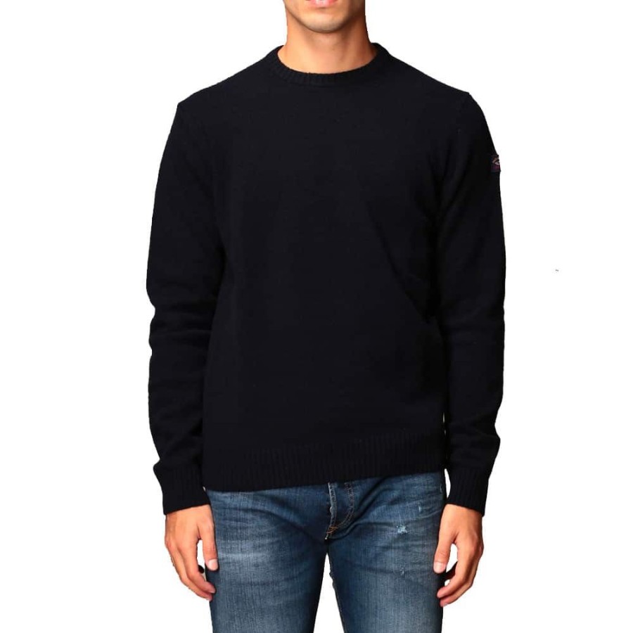 Herren Paul & Shark Strik | Paul & Shark - Lambswool Knit Navy