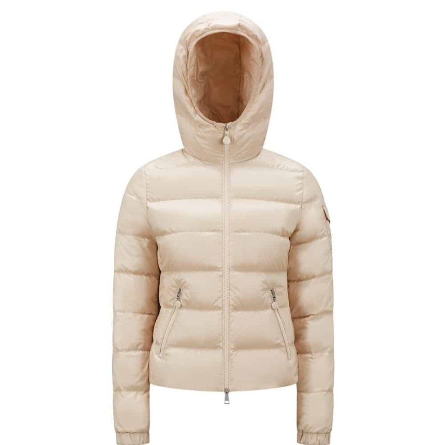 Dame MONCLER DAME Overtoj | Moncler - Gles Short Down Jacket Beige