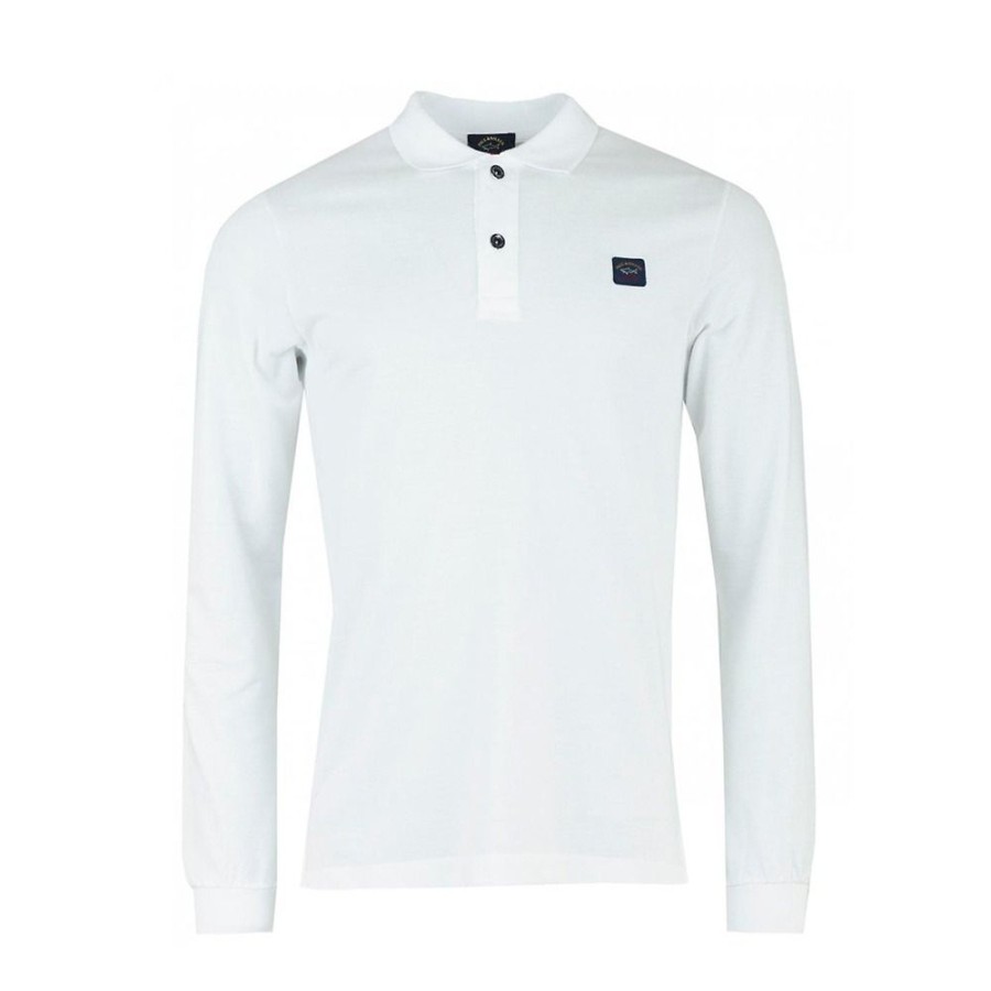 Herren Paul & Shark Polo | Paul & Shark - Long Sleeve Polo Hvid