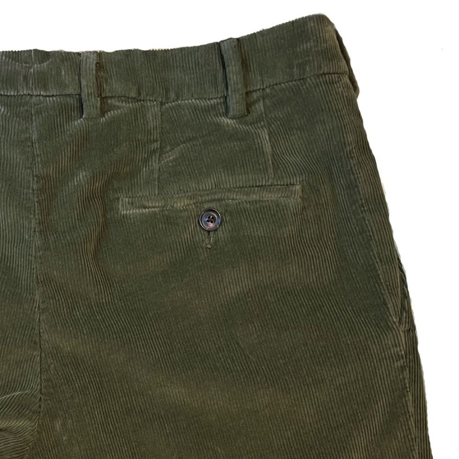 Herren LARDINI Bukser | Lardini - Corduroy Pants Gron