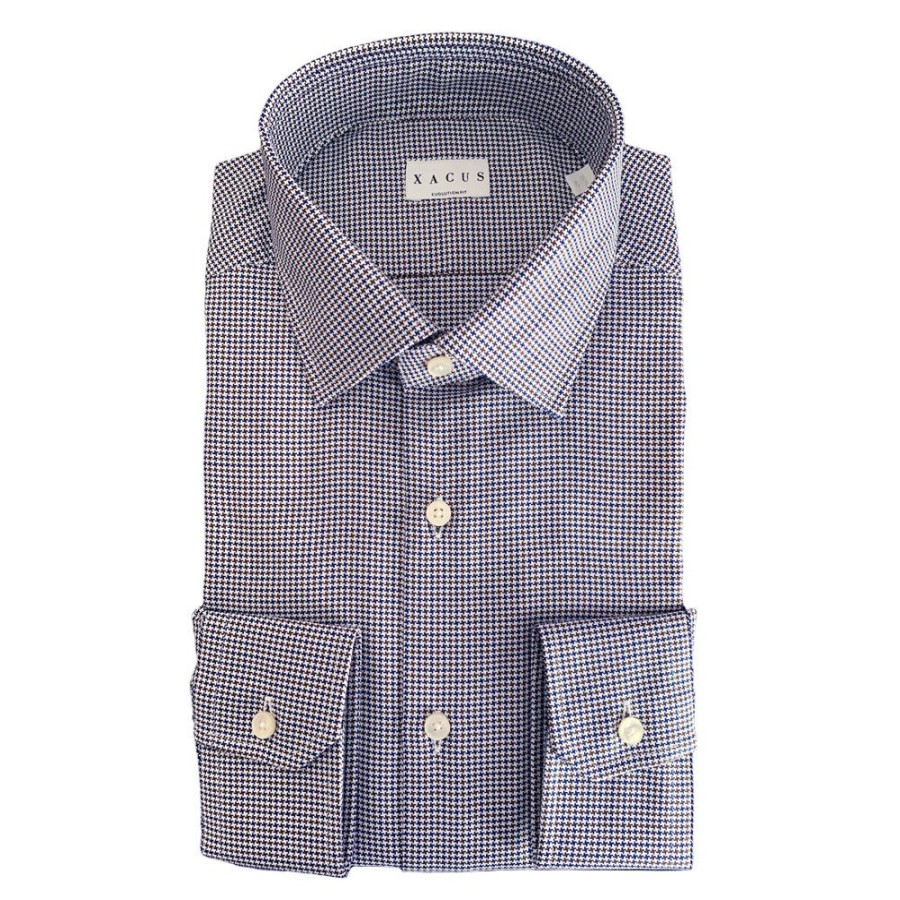 Herren Xacus MEN Skjorter | Xacus - Classic Shirt Monstret Bla