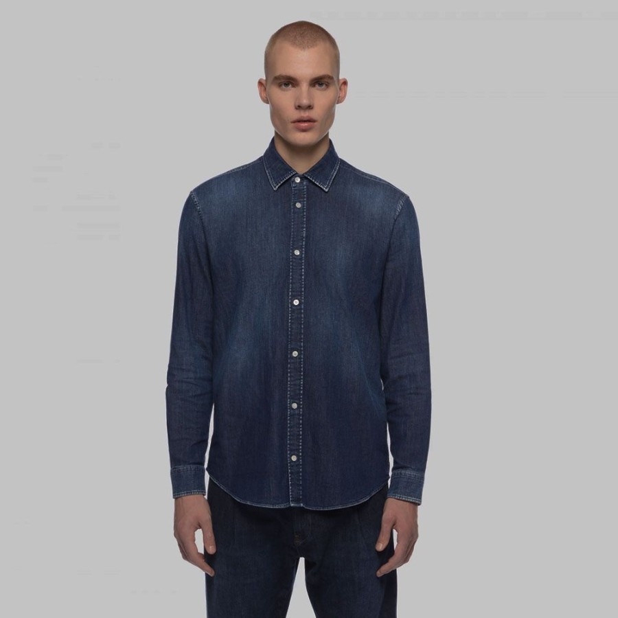 Herren Dondup Skjorter | Dondup Shirt Denim