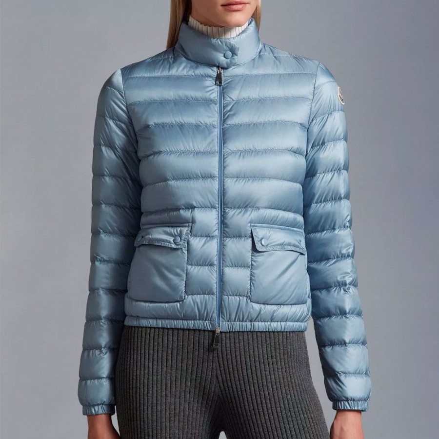 Dame MONCLER DAME Overtoj | Moncler - Lans Down Jacket Lys Bla