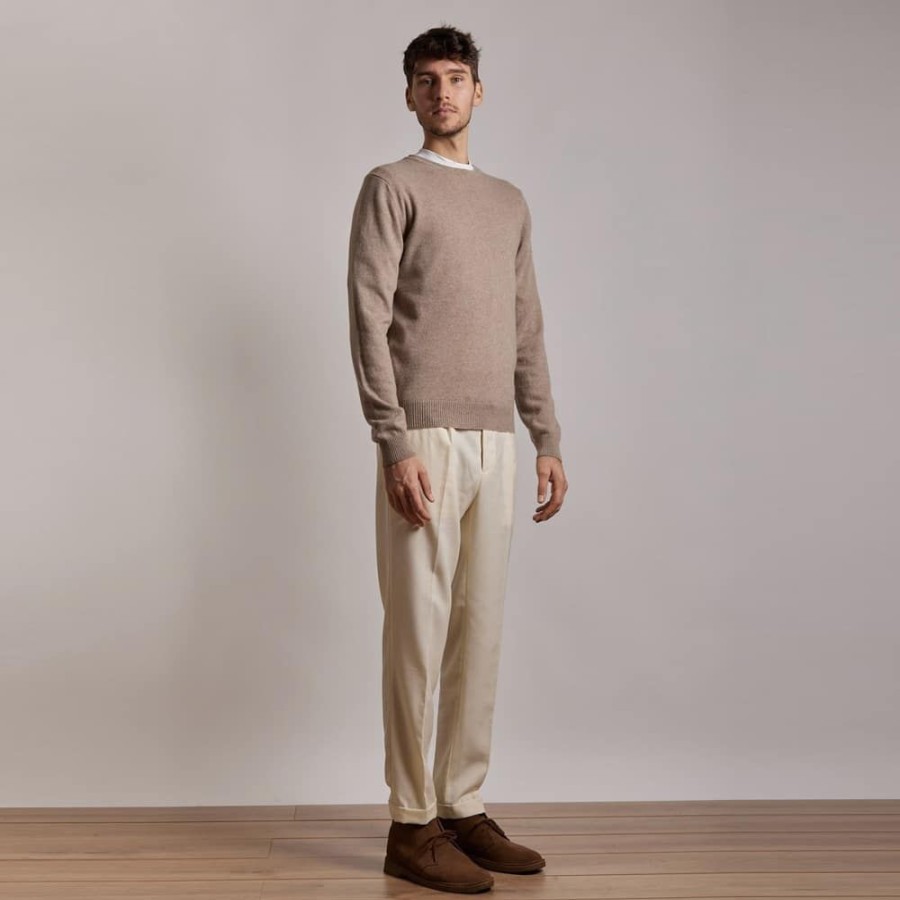 Herren Daniele Fiesoli Strik | Daniele Fiesoli - Crew Neck Knit Beige