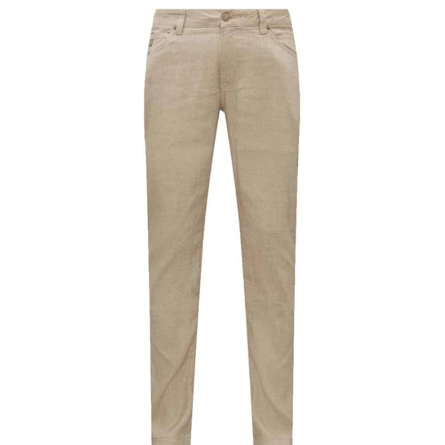 Herren Hansen&Jacob Bukser | Hansen & Jacob - Linen Stretch Trousers Lys Brun