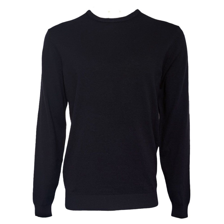 Herren Hansen&Jacob Strik | Hansen & Jacob - Crew Neck Knit Navy