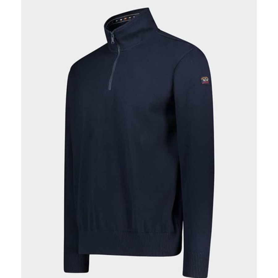 Herren Paul & Shark Sweatshirts | Paul & Shark - Halv-Zip Sweater Navy