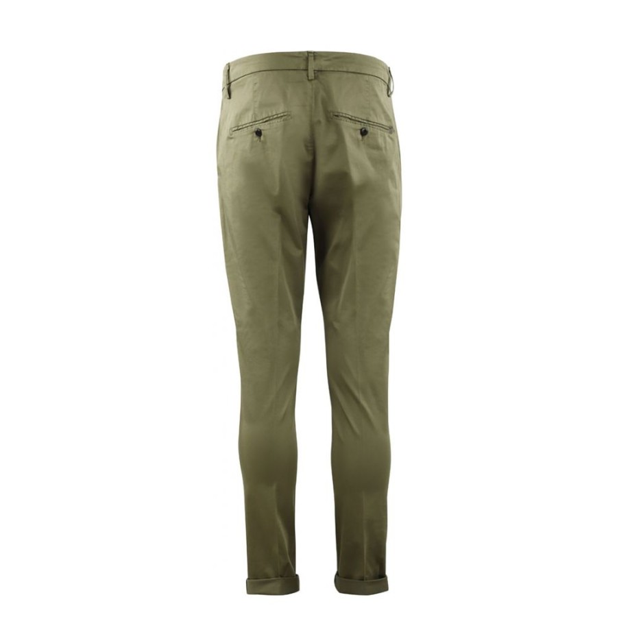 Herren Dondup MEN Bukser | Dondup Gaubert Satin Chinos Army