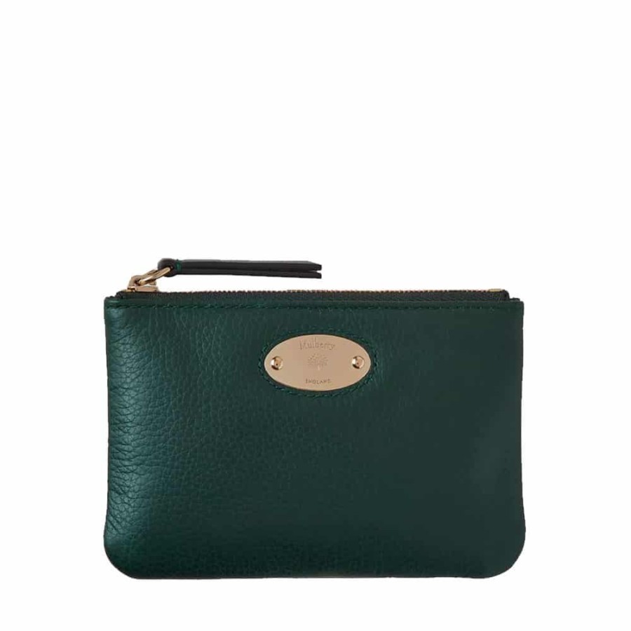 Dame Mulberry Punge | Mulberry - Plaque Small Zip Coin Pouch, Mulberry Green