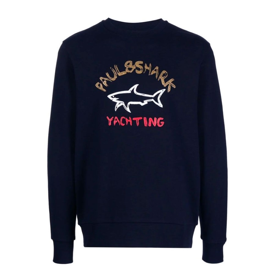 Herren Paul & Shark Sweatshirts | Paul & Shark - 3D Logo Sweatshirt Navy