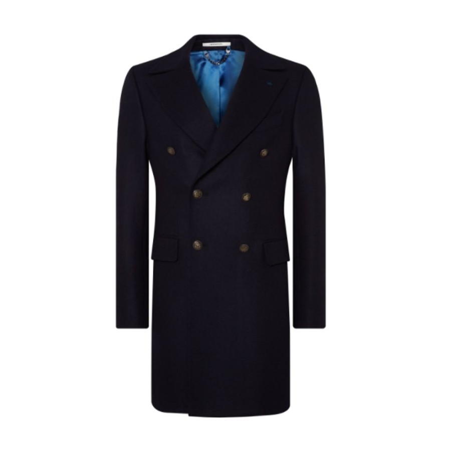 Herren Van Gils Overtoj | Van Gils - Double Breasted Coat Navy