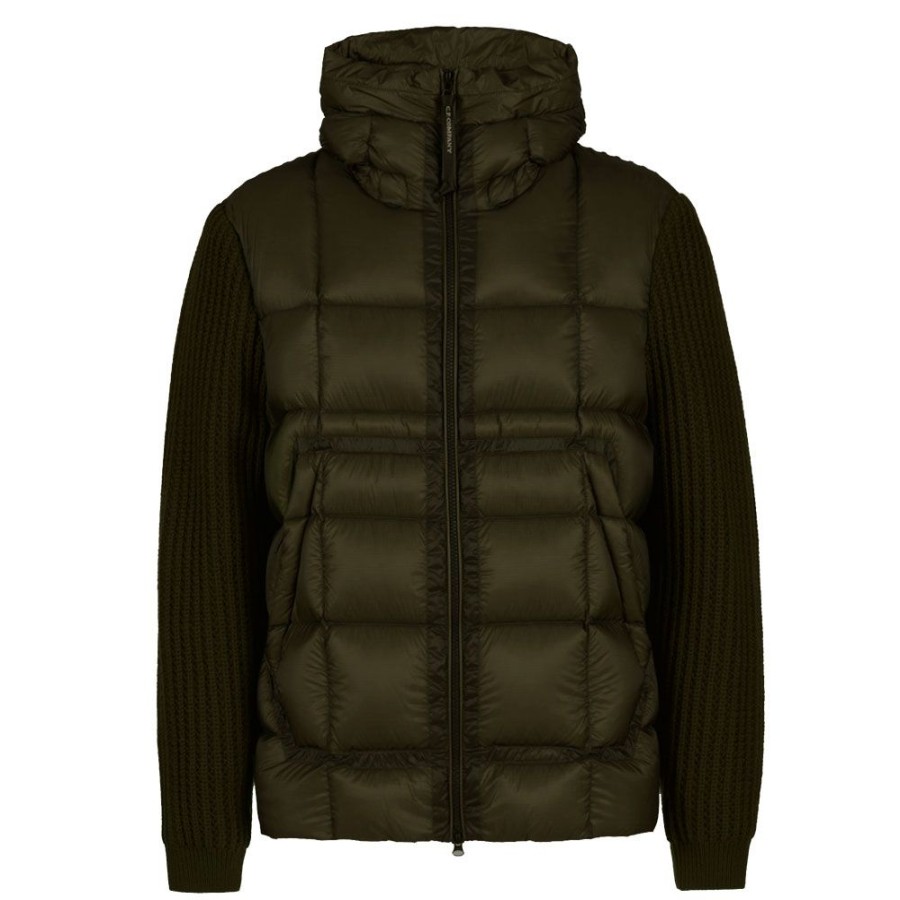 Herren C.P. Company Overtoj | C.P. Company - Knit Jacket Dark Olive/Olive