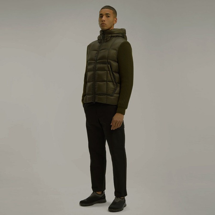 Herren C.P. Company Overtoj | C.P. Company - Knit Jacket Dark Olive/Olive