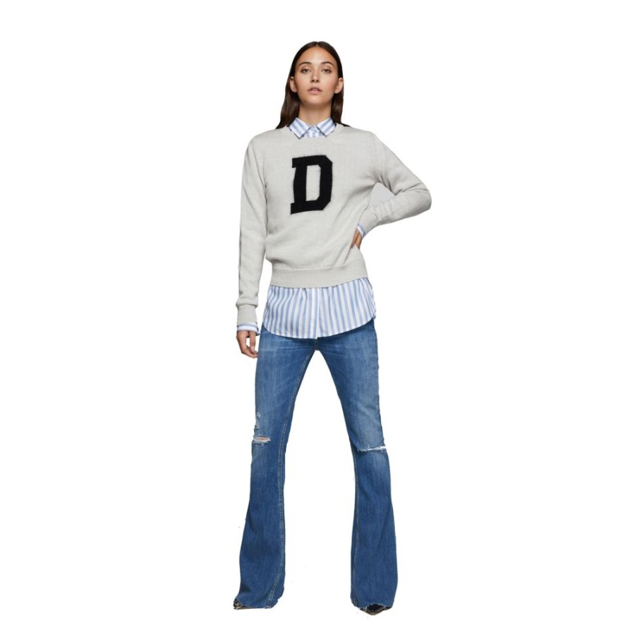 Dame Dondup Strik | Dondup - Pullover, Light Grey Lys Gra