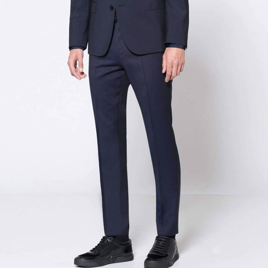 Herren HUGO Bukser | Hugo - Getlinm204X Suit Pants Navy