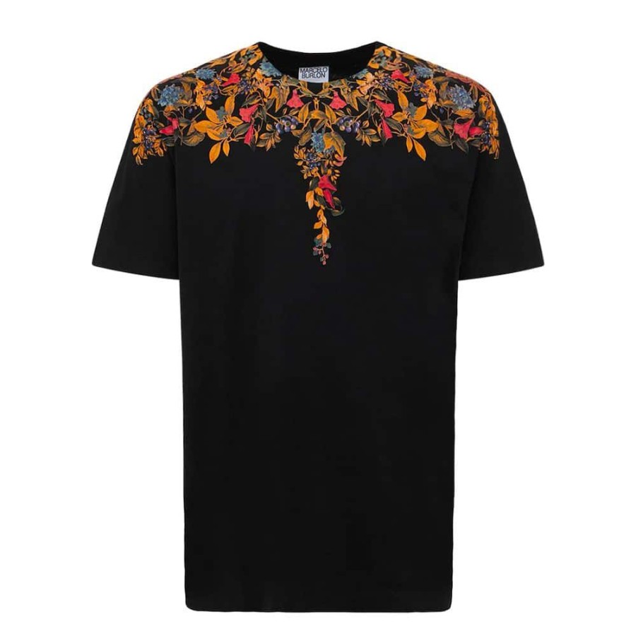 Herren Marcelo Burlon T-Shirts | Marcelo Burlon - T-Shirt Sort Multi